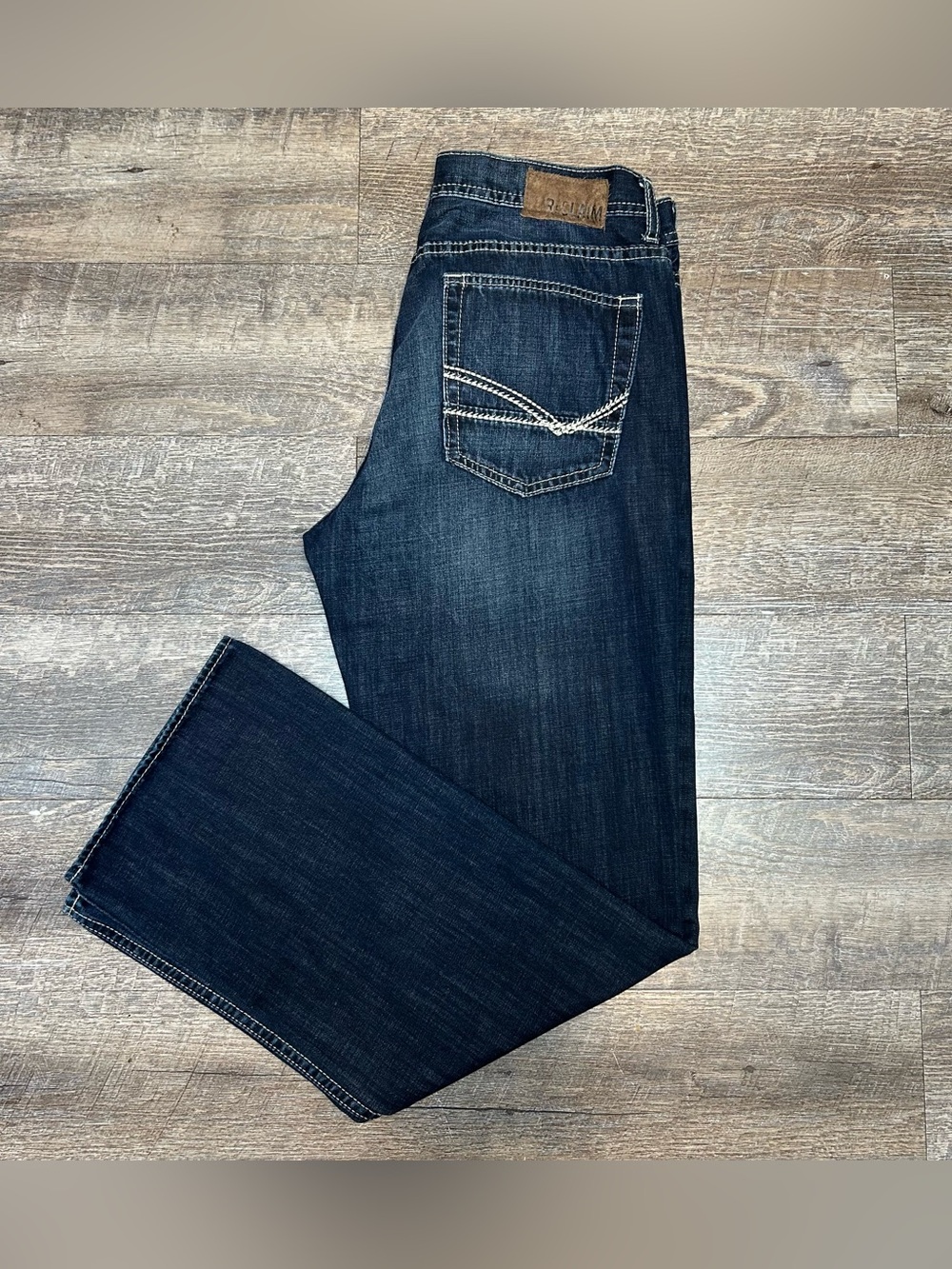 Men's Reclaim Dark Wash Denim Jeans Contrast Stitching size 34